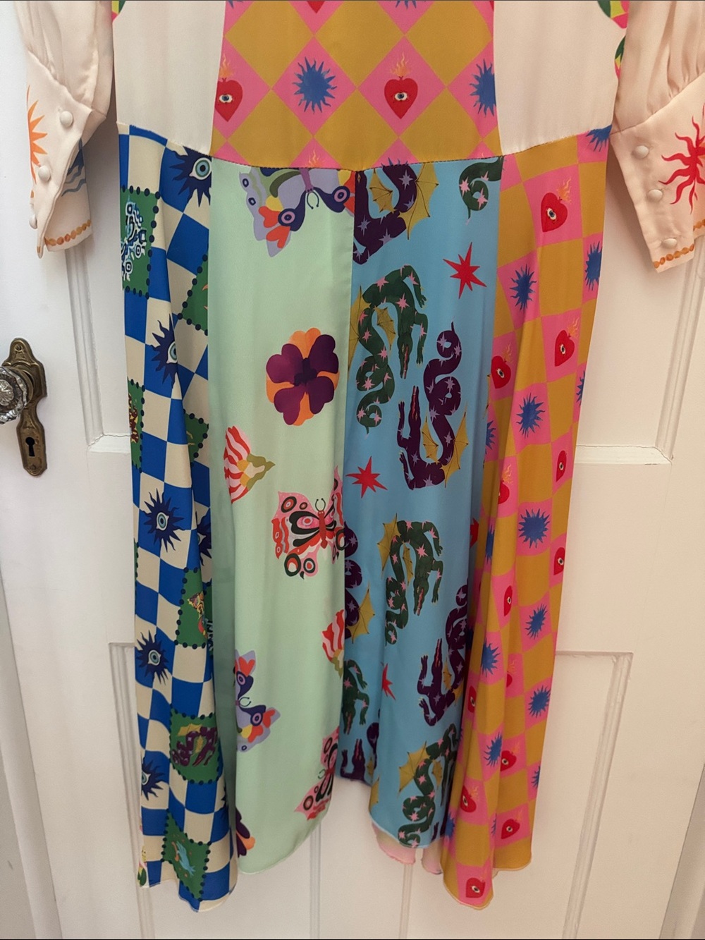 Colorful Printed Maxi Dress with Patchwork Motifs - Picture 6 of 6